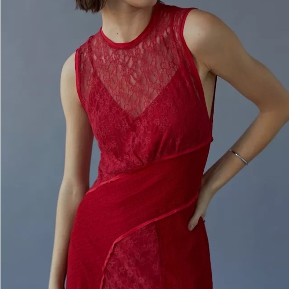 UO Maxine Knit Lace Midi Dress - Picture 2 of 8